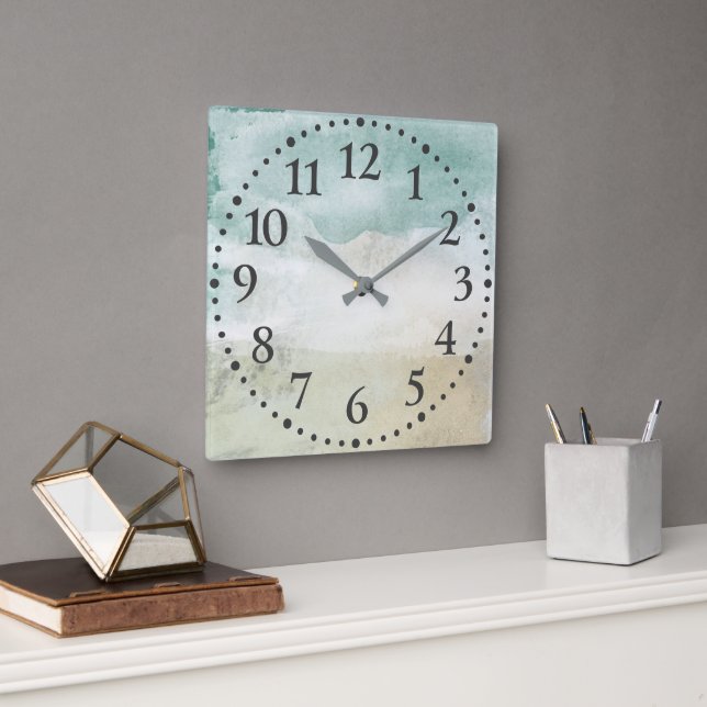 Abstract Airy Watercolor Clock (Office)
