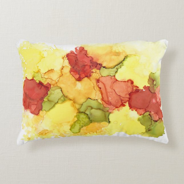 Abstract alcohol ink 12"x16" decorative cushion (Front)