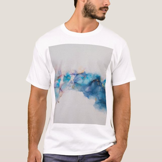 Abstract Alcohol Ink Art Background T-Shirt (Front)