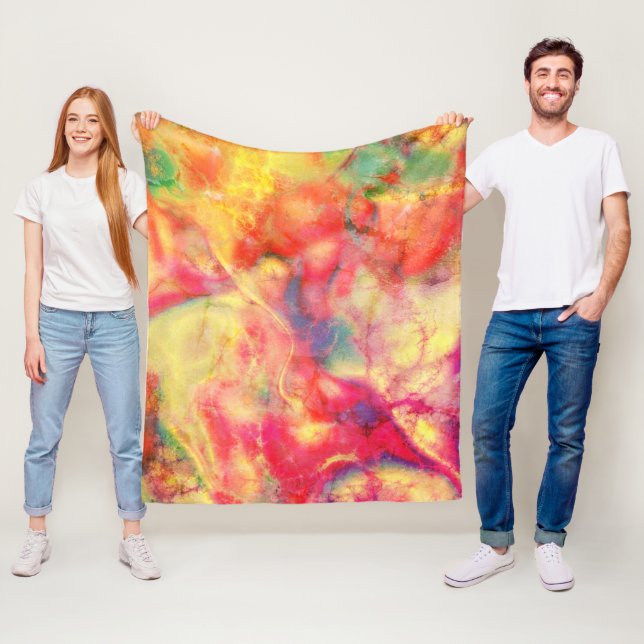 Abstract Alcohol Ink Art Fleece Blanket (In Situ)