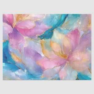 Abstract Alcohol Ink Floral Decoupage Tissue Paper