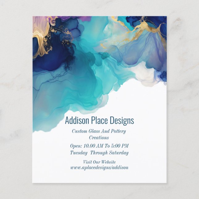 Abstract Alcohol Ink Fluid Art Business  Flyer (Front)
