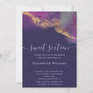 Abstract alcohol ink gold  modern script  invitation
