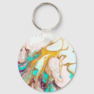 Abstract alcohol ink Keychain