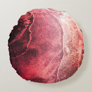 Abstract Alcohol Ink Painting Modern Art Backgroun Round Cushion