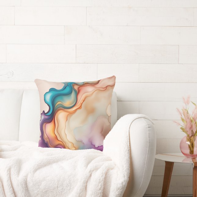 Abstract Alcohol Ink Spill Cushion (Couch)