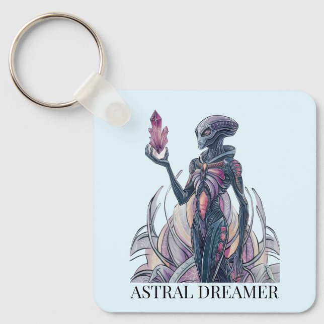 Abstract Alien Key Ring (Front)