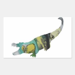 Abstract Alligator Silhouette. Rectangular Sticker
