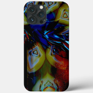 Abstract almonds under showy deformed dark glass iPhone 13 pro max case