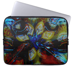 Abstract almonds under showy deformed dark glass   laptop sleeve