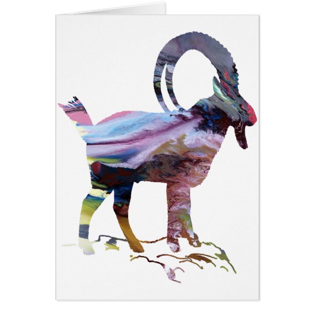 Abstract Alpine Ibex silhouette (Front)