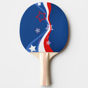 Abstract Americal flag Ping Pong Paddle
