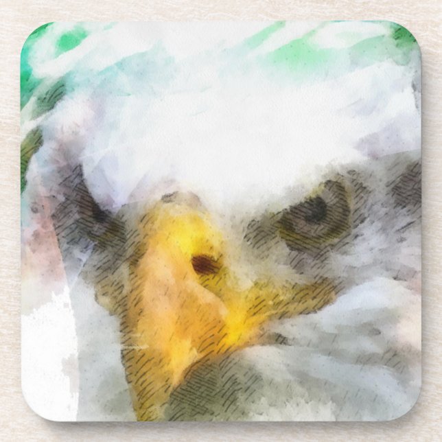 Abstract American Bald Eagle Coaster (Front)