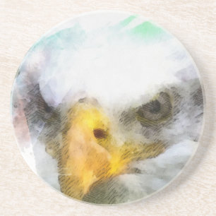 Abstract American Bald Eagle Coaster