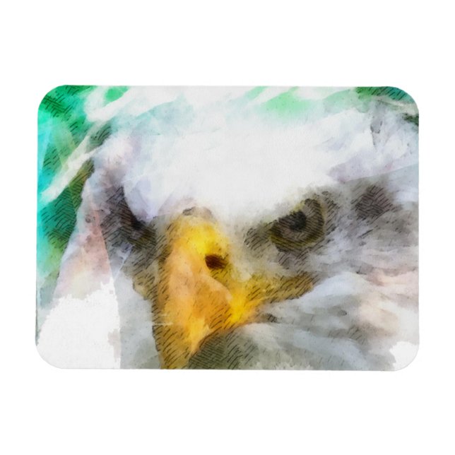Abstract American Bald Eagle Magnet (Horizontal)