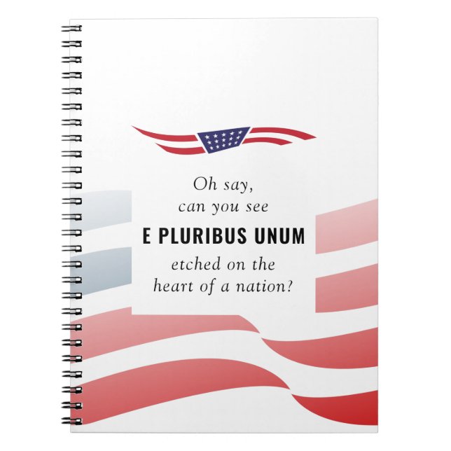 Abstract American Flag Blue Red Motivational Quote Notebook (Front)