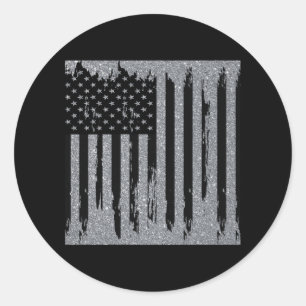 Abstract American Flag Classic Round Sticker