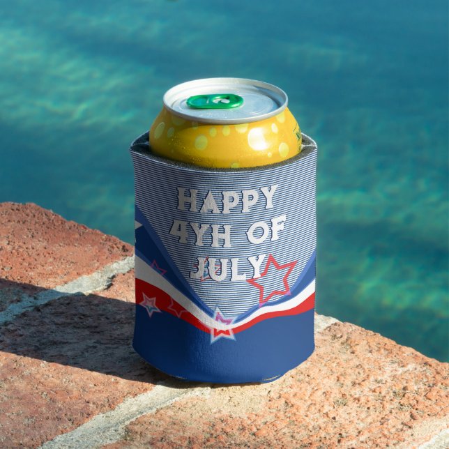 Abstract American flag design patriotic design Can Cooler (In Situ Pool)