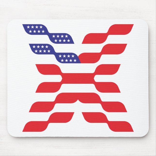 Abstract American Flag Letter X Mouse Mat (Front)