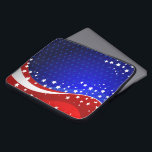 Abstract American Flag Monogram 2 Laptop Sleeve<br><div class="desc">Cool abstract American flag in red white and blue. Stars and stripes. Customisable monogram.</div>