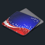 Abstract American Flag Monogram 2 Laptop Sleeve<br><div class="desc">Cool abstract American flag in red white and blue. Stars and stripes. Customisable monogram.</div>
