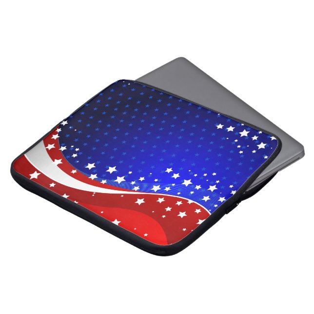 Abstract American Flag Monogram 2 Laptop Sleeve (Front Top)