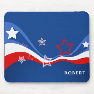 Abstract American flag Stars and Stripes Mouse Mat
