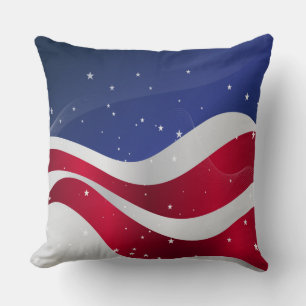 Abstract American Flag Stars & Stripes Cushion