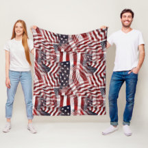 Abstract American Red White Blue Flag Motif