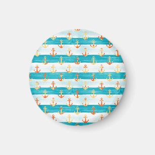 Abstract anchors: watercolor stripe pattern. magnet