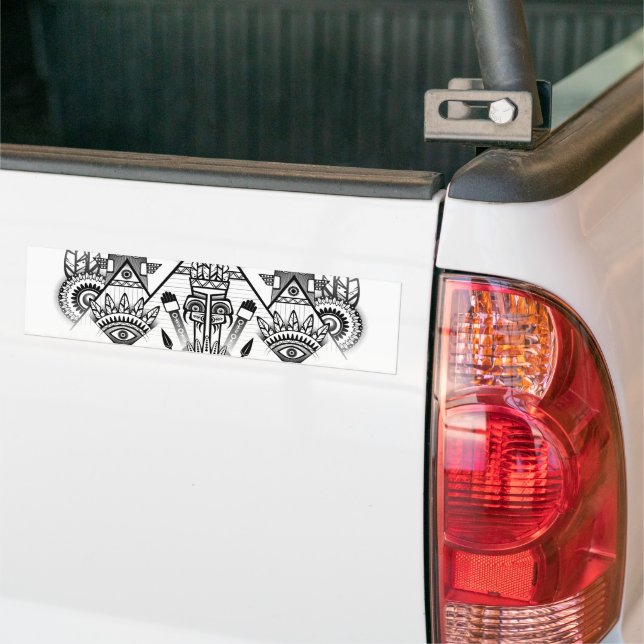 Abstract Ancient Native Indian Tribal Bumper Sticker (On Truck)