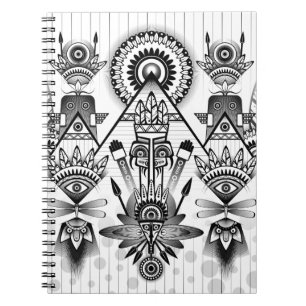 Abstract Ancient Native Indian Tribal Notebook