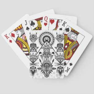 Abstract Ancient Native Indian Tribal Playing Cards
