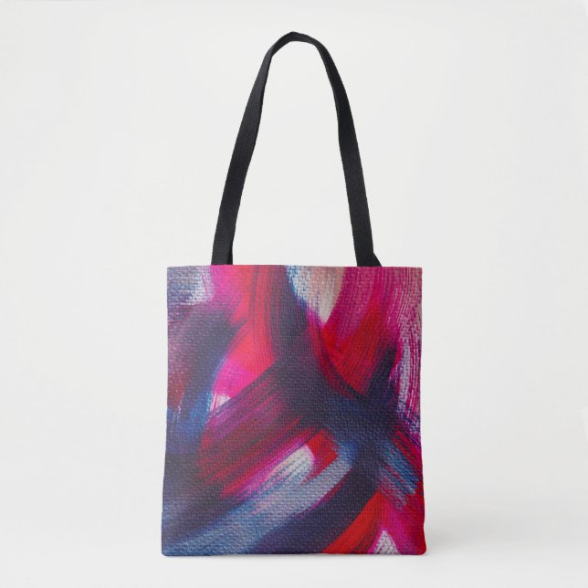 Abstract and colourful acrylic painting tote bag (Front)