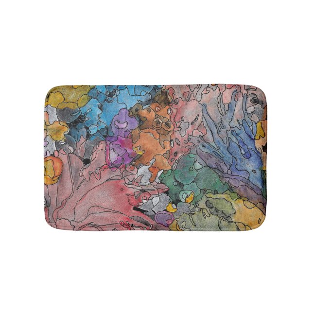Abstract and Colourful Bath Mat (Front)