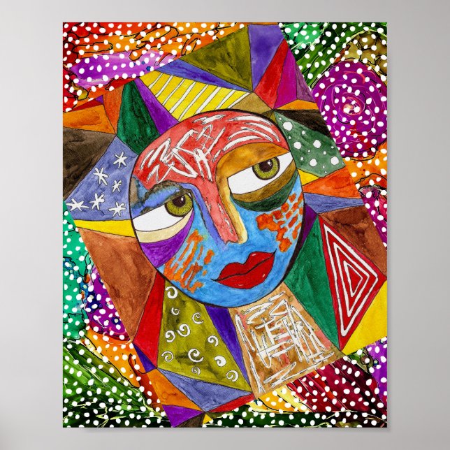 Abstract and Colourful Face Portrait Poster (Front)