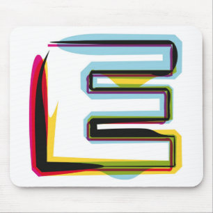 Abstract and colourful letter E Mouse Mat