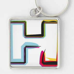 Abstract and colourful letter H Key Ring