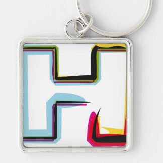Abstract and colourful letter H Key Ring