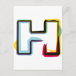 Abstract and colourful letter H Postcard