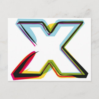 Abstract and colourful letter X Postcard