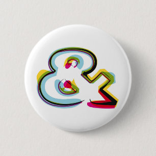 Abstract and colourful symbol & 6 cm round badge
