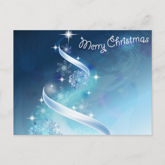 Abstract and magic Snowflakes Christmas Tree Holiday Postcard