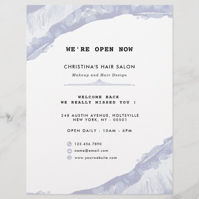 Abstract and Minimalist Blue Watercolor Flyer (Back)