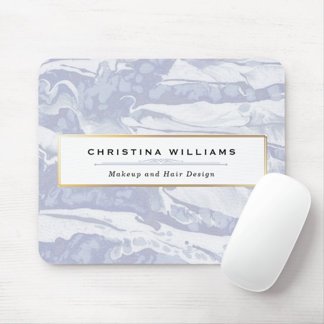 Abstract and Minimalist Blue Watercolor Mouse Mat (With Mouse)