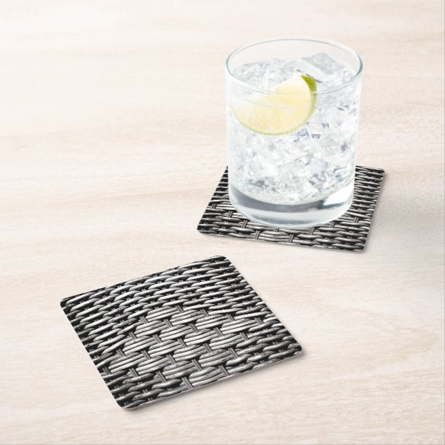 Abstract and Stylish Grey Pattern  Square Paper Coaster (Insitu)