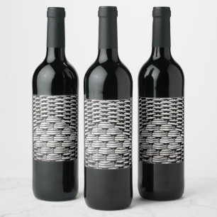 Abstract and Stylish Grey Pattern Wine Label
