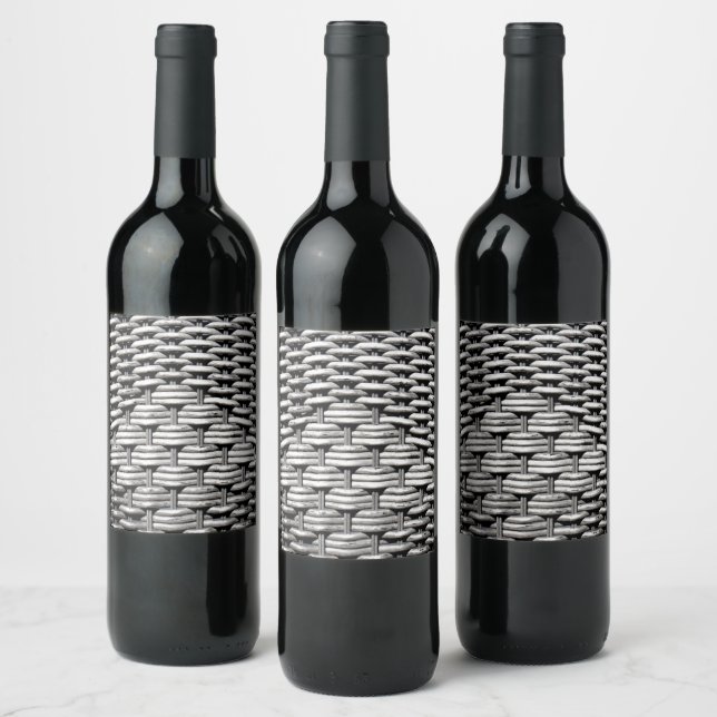 Abstract and Stylish Grey Pattern  Wine Label (Bottles)