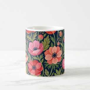 Abstract Anemones & Butterflies Coffee Mug