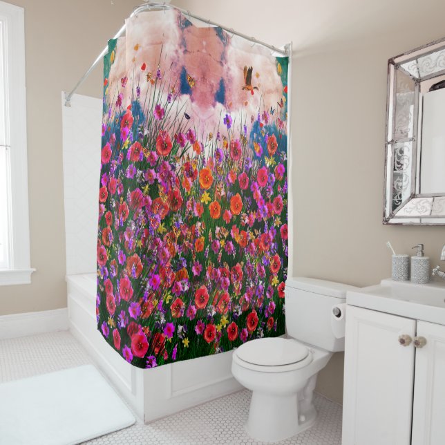 Abstract Angel Cloud Shower Curtain (In Situ)